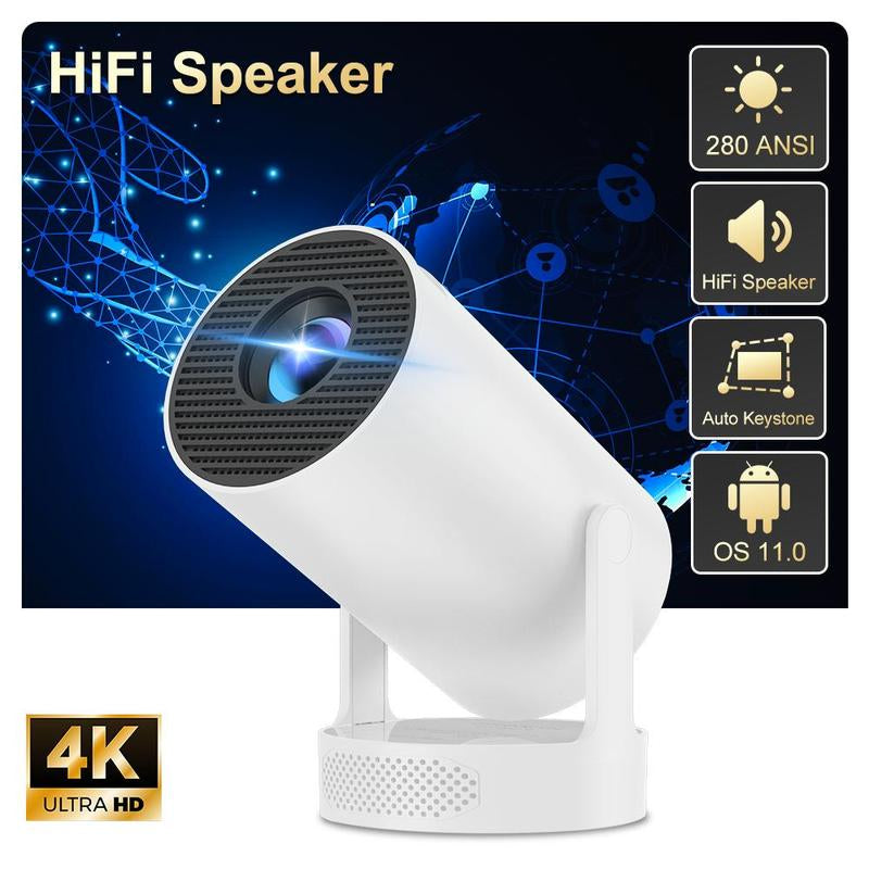 Proyector Portátil HY300 PRO 4K – Tu Cine en Casa con WiFi 6 y Bluetooth 5.0