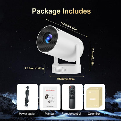 Proyector Portátil HY300 PRO 4K – Tu Cine en Casa con WiFi 6 y Bluetooth 5.0